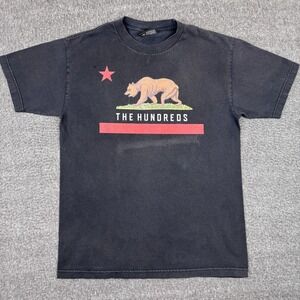 The Hundreds Cali Bear T-Shirt Mens Medium Black Faded Streetwear Hype Rap